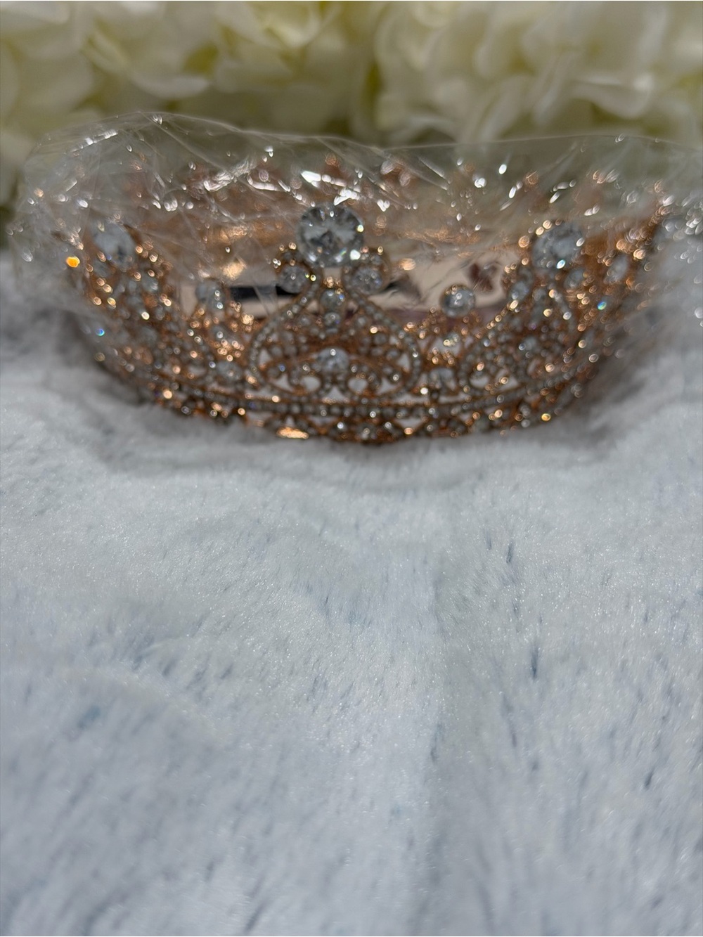 Rose Gold Crystal Tiara Crown - Brand Unknown